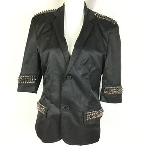 Platini Black Label Studded Spiked Blazer Jacket
